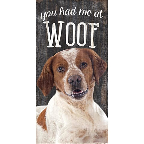 Load image into Gallery viewer, Fan Creations 6x12 Pet Brittany Spaniel You Had Me At Woof 6x12
