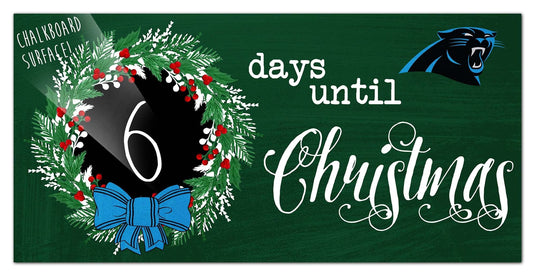 Fan Creations Holiday Home Decor Carolina Panthers Chalk Christmas Countdown 6x12