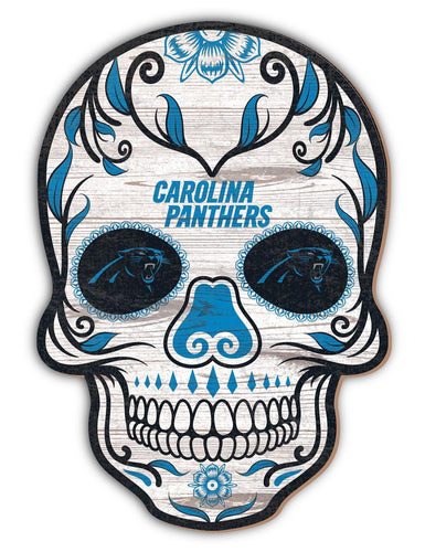 Fan Creations Holiday Home Decor Carolina Panthers Sugar Skull 12in