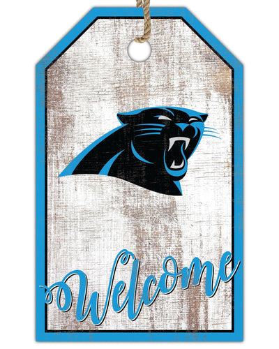 Fan Creations Holiday Home Decor Carolina Panthers Welcome 11x19 Tag