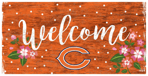 Fan Creations 6x12 Horizontal Chicago Bears Welcome Floral 6x12 Sign