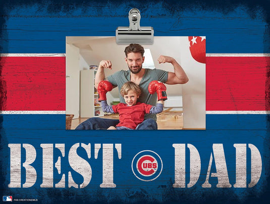 Fan Creations Desktop Stand Chicago Cubs Best Dad With Stripe Clip Frame