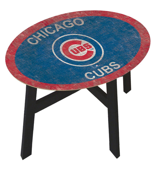 Fan Creations Home Decor Chicago Cubs  Distressed Side Table With Team Colors