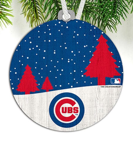 Fan Creations Ornament Chicago Cubs Snow Scene Ornament