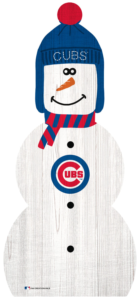 Fan Creations Holiday Home Decor Chicago Cubs Snowman 31in Leaner
