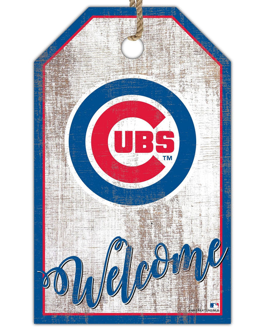 Fan Creations Holiday Home Decor Chicago Cubs Welcome 11x19 Tag