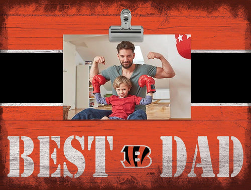 Fan Creations Desktop Stand Cincinnati Bengals Best Dad With Stripe Clip Frame