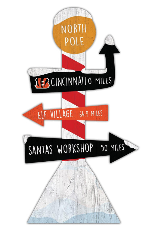 Fan Creations Holiday Home Decor Cincinnati Bengals Directional North Pole