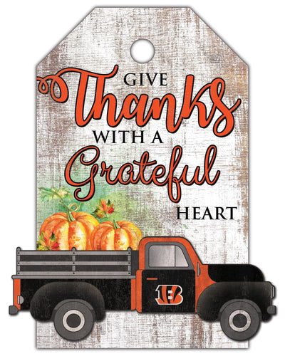 Fan Creations Holiday Home Decor Cincinnati Bengals Gift Tag and Truck 11x19