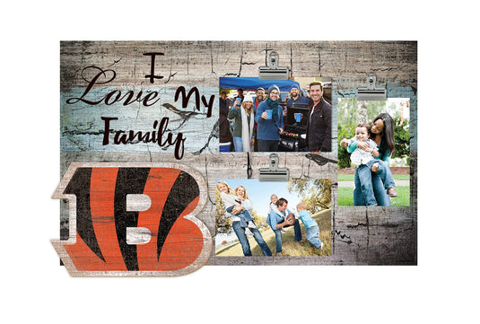 Fan Creations Desktop Stand Cincinnati Bengals I Love My Family 11x19 Clip Frame