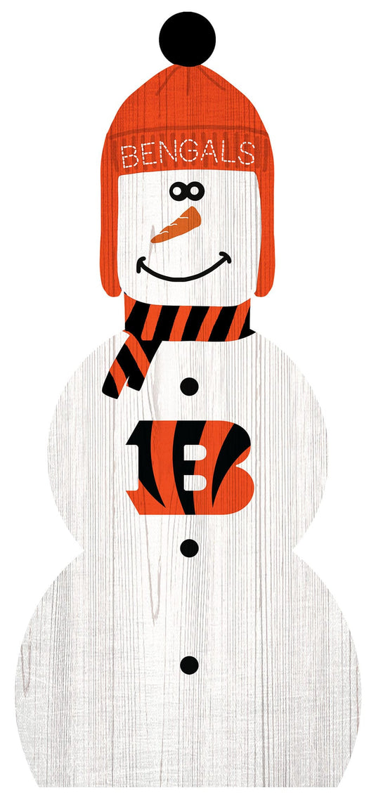 Fan Creations Holiday Home Decor Cincinnati Bengals Snowman 31in Leaner