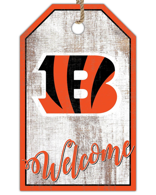 Fan Creations Holiday Home Decor Cincinnati Bengals Welcome 11x19 Tag