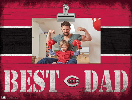 Fan Creations Desktop Stand Cincinnati Reds Best Dad With Stripe Clip Frame