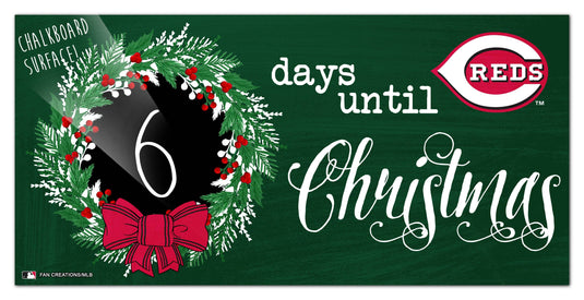 Fan Creations Holiday Home Decor Cincinnati Reds Chalk Christmas Countdown 6x12