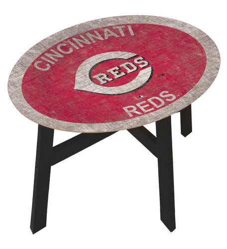 Fan Creations Home Decor Cincinnati Reds  Distressed Side Table With Team Colors