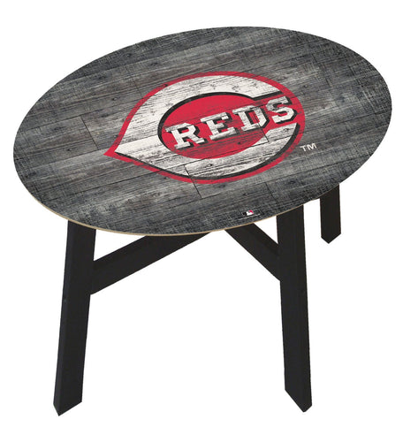 Fan Creations Home Decor Cincinnati Reds  Distressed Wood Side Table