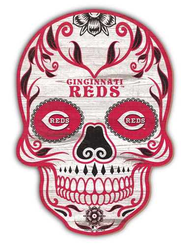 Fan Creations Holiday Home Decor Cincinnati Reds Sugar Skull 12in