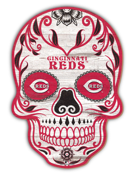 Fan Creations Holiday Home Decor Cincinnati Reds Sugar Skull 12in
