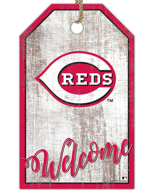 Fan Creations Holiday Home Decor Cincinnati Reds Welcome 11x19 Tag