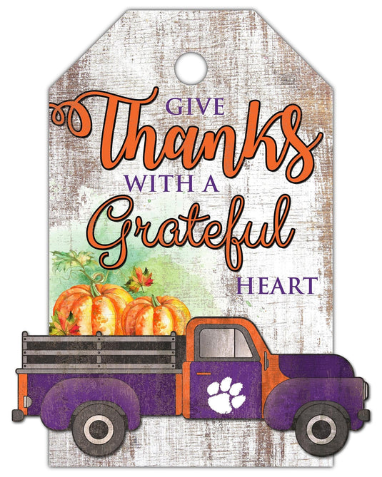Fan Creations Holiday Home Decor Clemson Gift Tag and Truck 11x19