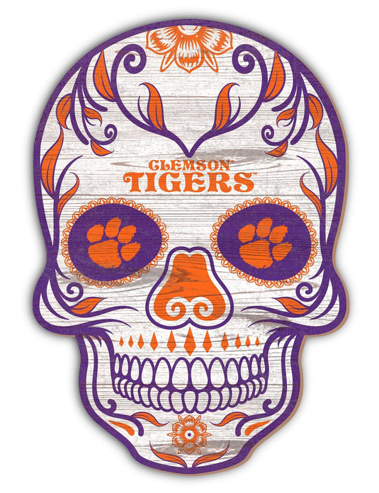 Fan Creations Holiday Home Decor Clemson Sugar Skull 12in