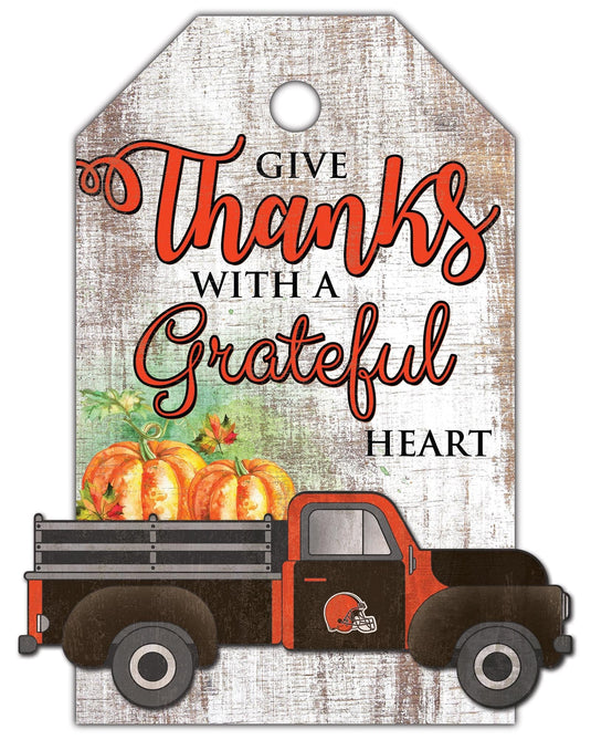 Fan Creations Holiday Home Decor Cleveland Browns Gift Tag and Truck 11x19