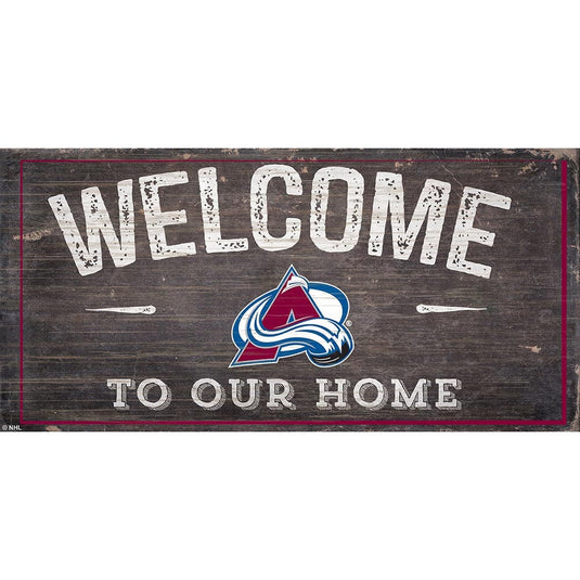 Fan Creations 6x12 Horizontal Colorado Avalanche Welcome Distressed 6x12