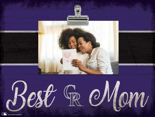 Fan Creations Desktop Stand Colorado Rockies Best Mom With Stripe Clip Frame