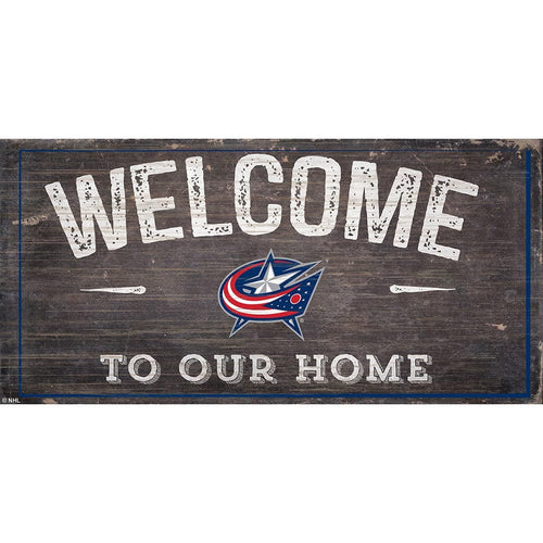Fan Creations 6x12 Horizontal Columbus Blue Jackets Welcome Distressed 6x12