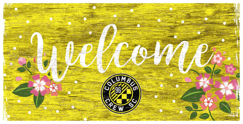 Fan Creations 6x12 Horizontal Columbus Crew Welcome Floral 6x12 Sign