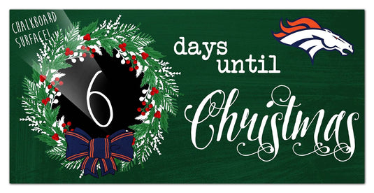 Fan Creations Holiday Home Decor Denver Broncos Chalk Christmas Countdown 6x12