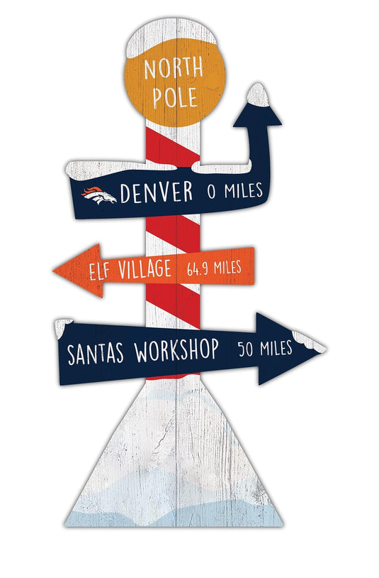 Fan Creations Holiday Home Decor Denver Broncos Directional North Pole
