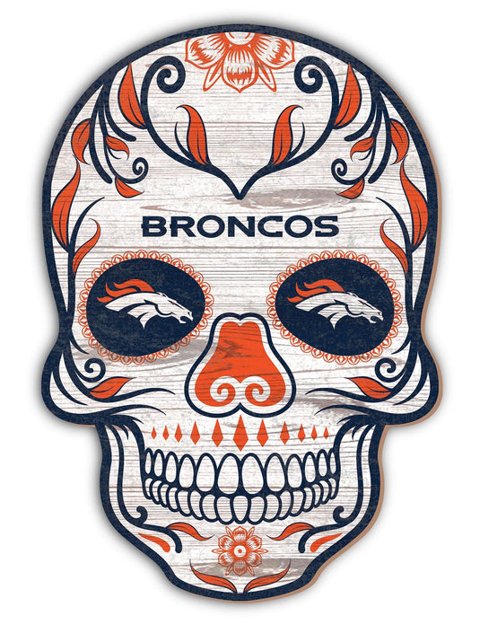 Fan Creations Holiday Home Decor Denver Broncos Sugar Skull 12in