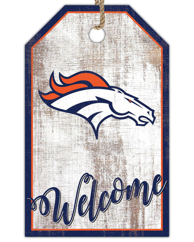 Fan Creations Holiday Home Decor Denver Broncos Welcome 11x19 Tag