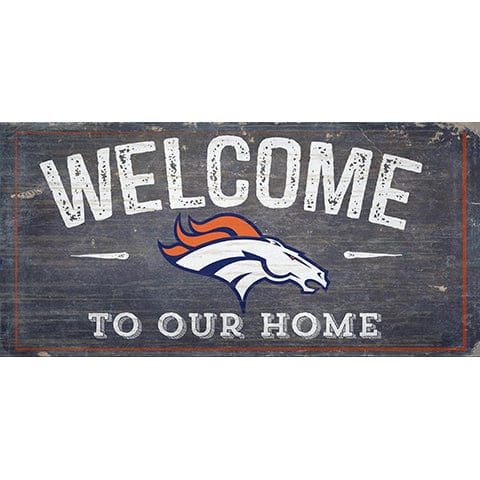 Denver Broncos Welcome Distressed 6 x 12