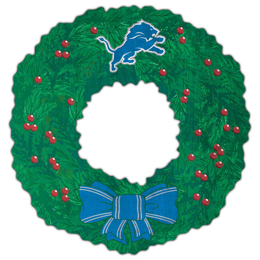 Fan Creations Holiday Home Decor Detroit Lions Team Wreath 16in