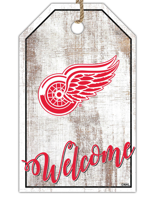Fan Creations Holiday Home Decor Detroit Red Wings Welcome 11x19 Tag