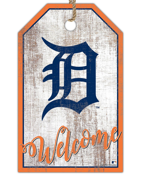 Fan Creations Holiday Home Decor Detroit Tigers Welcome 11x19 Tag