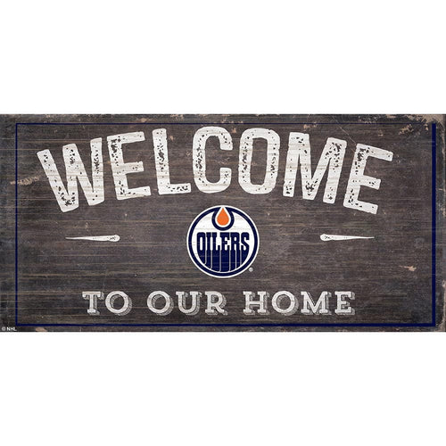 Fan Creations 6x12 Horizontal Edmonton Oilers Welcome Distressed 6x12