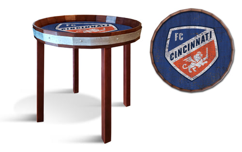 Fan Creations Wall Decor FC Cincinnati  Barrel Top Side Table