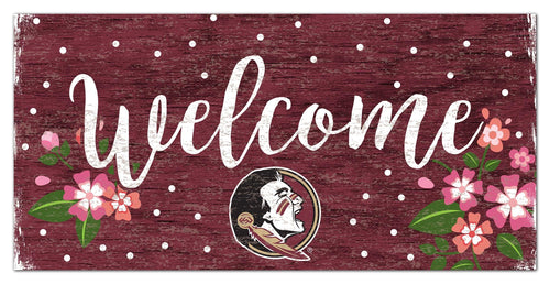 Fan Creations 6x12 Horizontal Florida State Welcome Floral 6x12 Sign