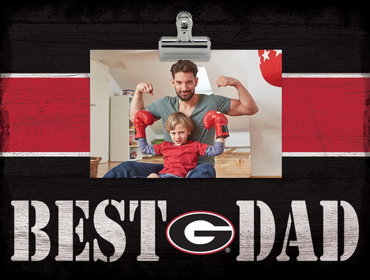 Fan Creations Desktop Stand Georgia Best Dad With Stripe Clip Frame