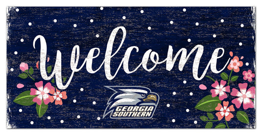 Fan Creations 6x12 Horizontal Georgia Southern Welcome Floral 6x12 Sign