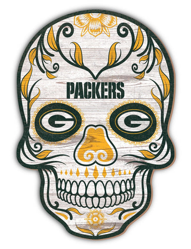 Fan Creations Holiday Home Decor Green Bay Packers Sugar Skull 12in