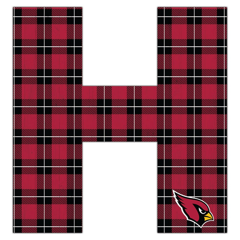 Load image into Gallery viewer, Fan Creations 24&quot; Wall Art H Arizona Cardinals 24in Plaid Pattern Letter
