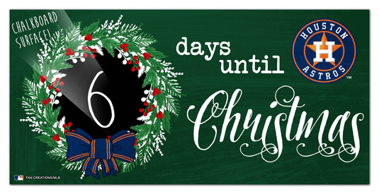 Fan Creations Holiday Home Decor Houston Astros Chalk Christmas Countdown 6x12