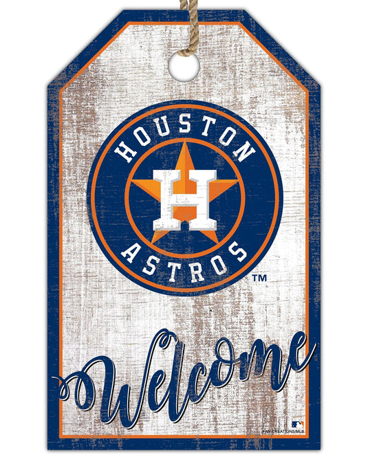 Fan Creations Holiday Home Decor Houston Astros Welcome 11x19 Tag