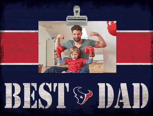 Fan Creations Desktop Stand Houston Texans Best Dad With Stripe Clip Frame