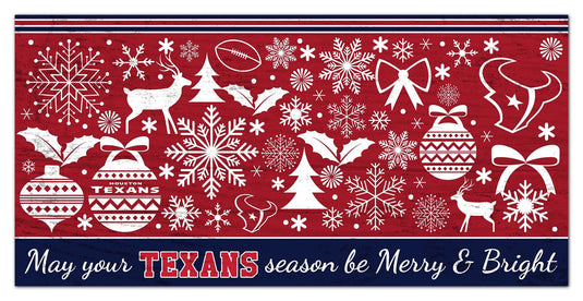 Fan Creations Holiday Home Decor Houston Texans Merry and Bright 6x12