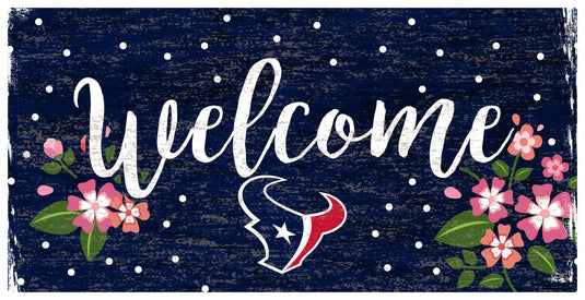 Fan Creations 6x12 Horizontal Houston Texans Welcome Floral 6x12 Sign